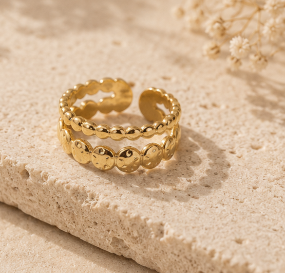 Anillo Glamore con Puntos Dorados