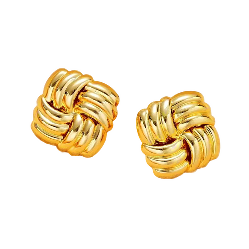 Aros Dorados Cuadrado Acero Inoxidable