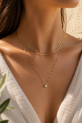 Collar Glamore Doble con Mini Piedra Gold