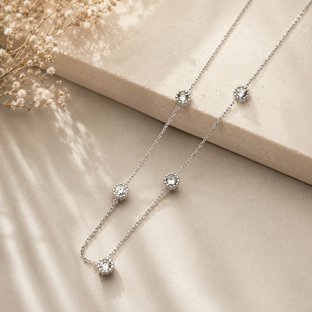 Collar Glamore con Piedritas Silver