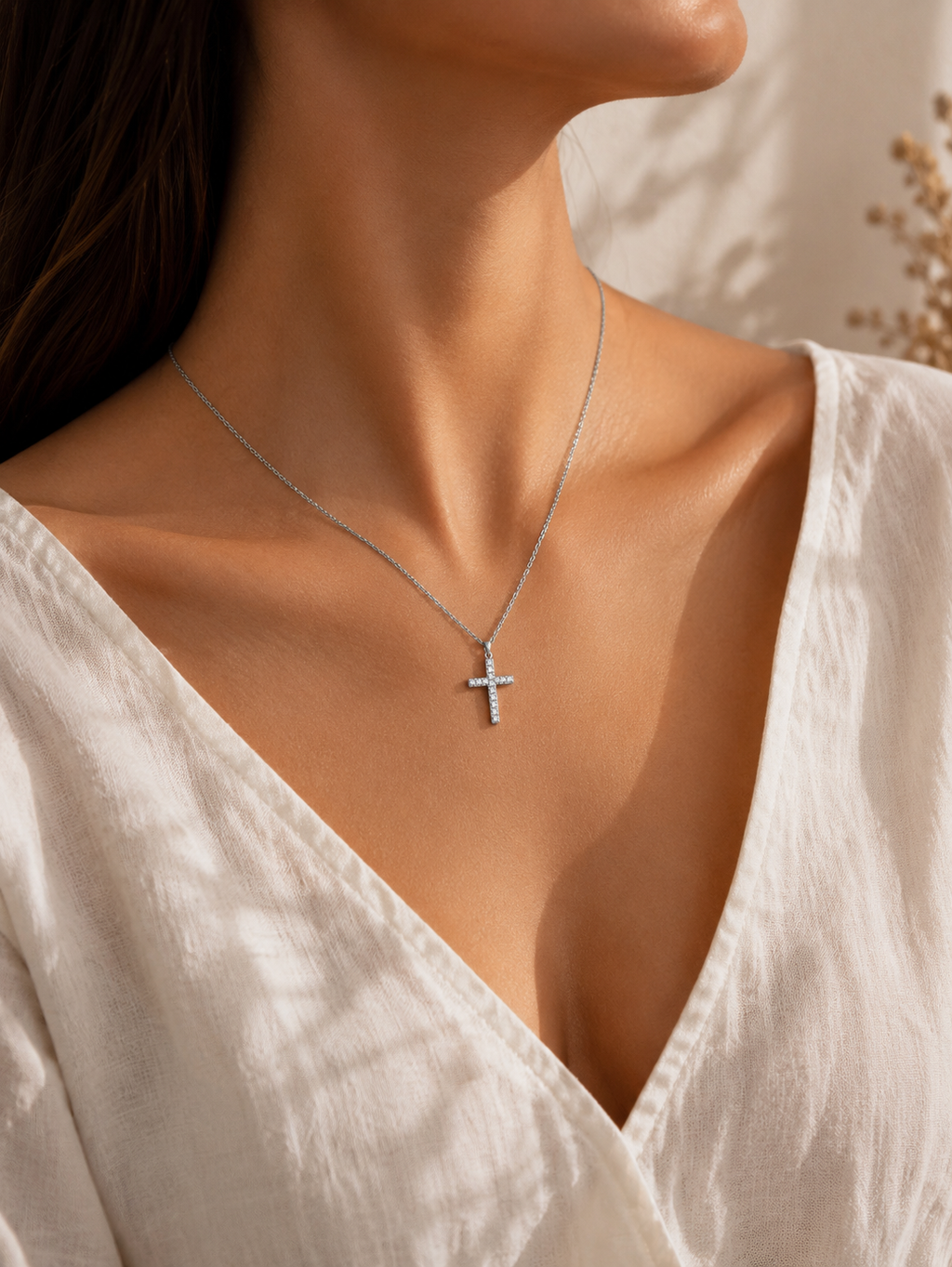 Collar Glamore Croix Silver