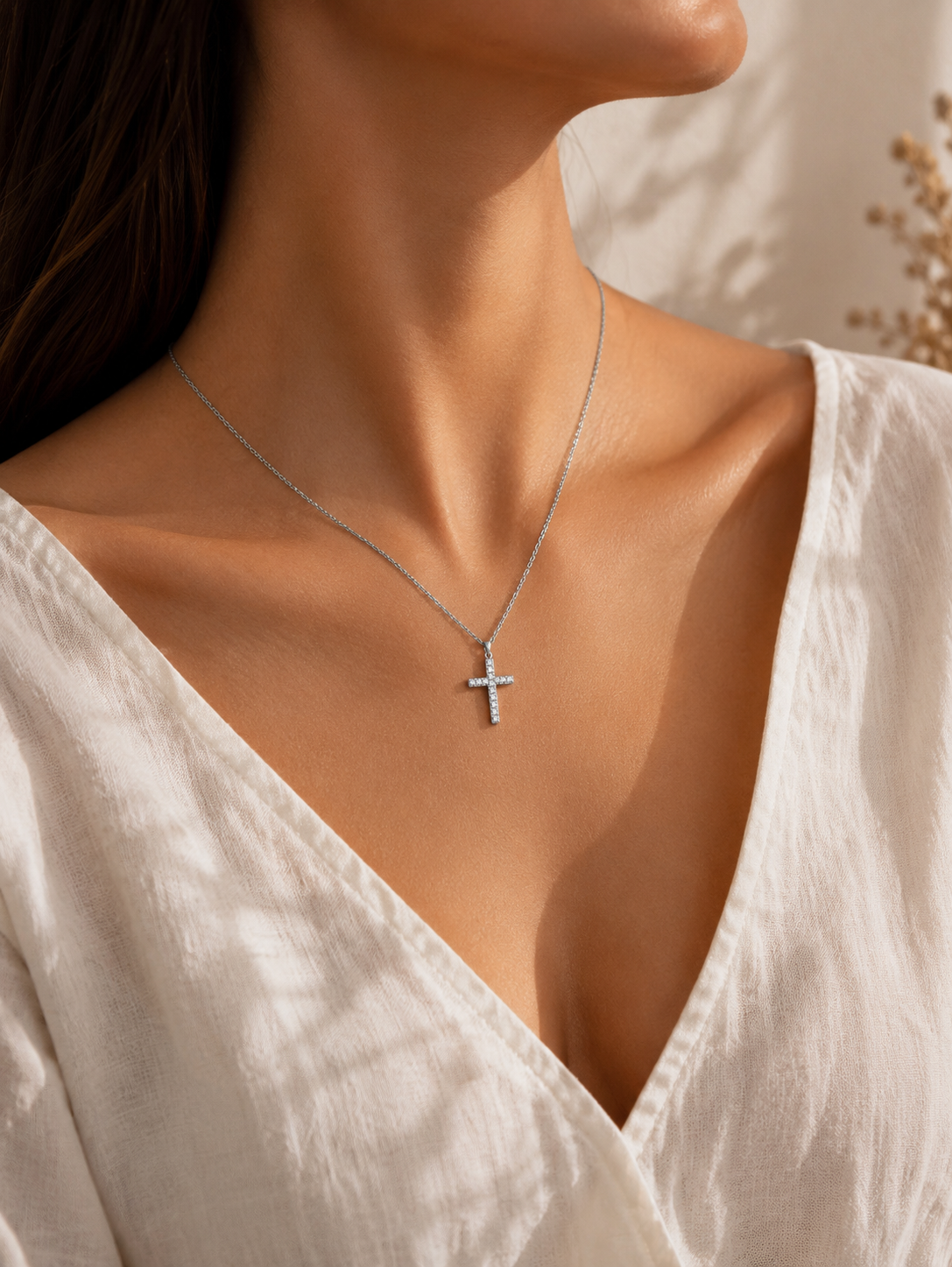Collar Glamore Croix Silver