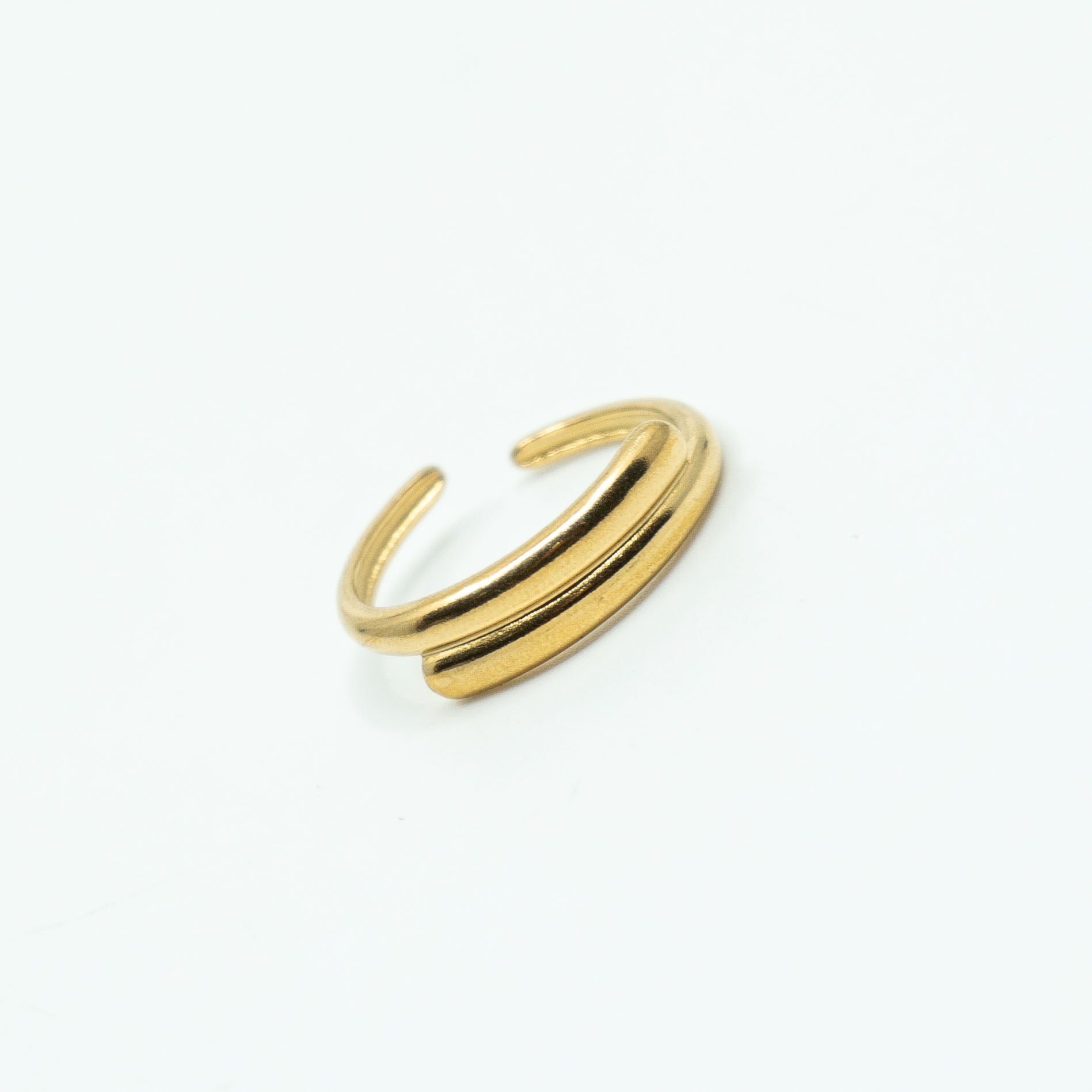 Anillo Glamore doble linea gold