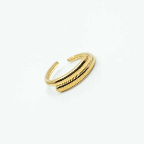 Anillo Glamore doble linea gold