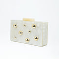 Clutch Cuadrado Elegante – Bandolera con Cadena y Piedra