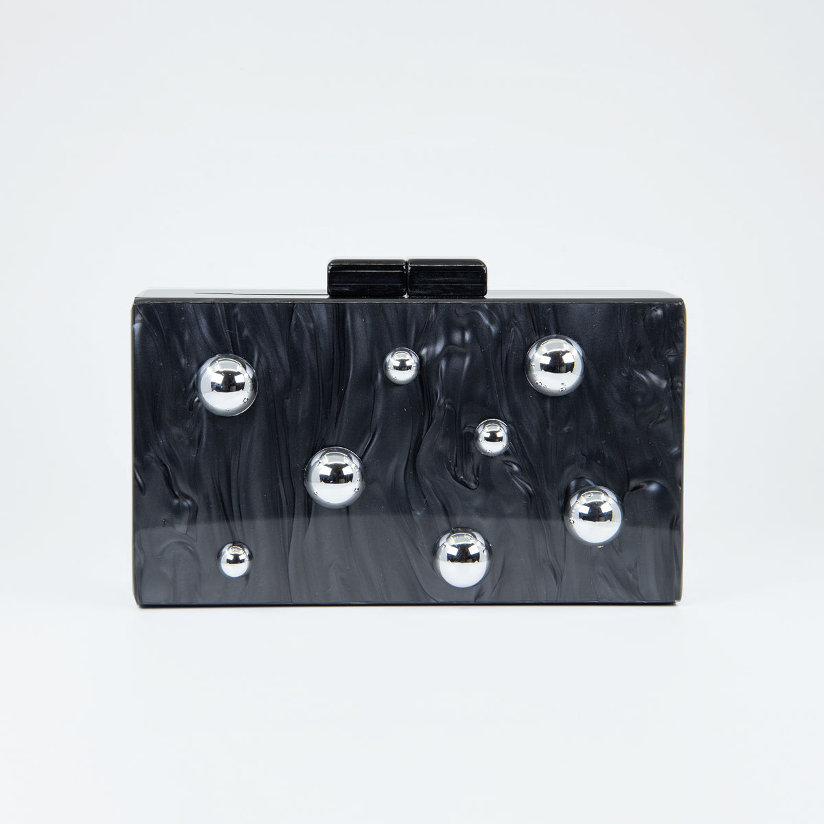 Clutch Cuadrado Elegante – Bandolera con Cadena y Piedra