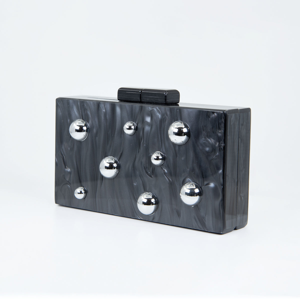 Clutch Cuadrado Elegante – Bandolera con Cadena y Piedra
