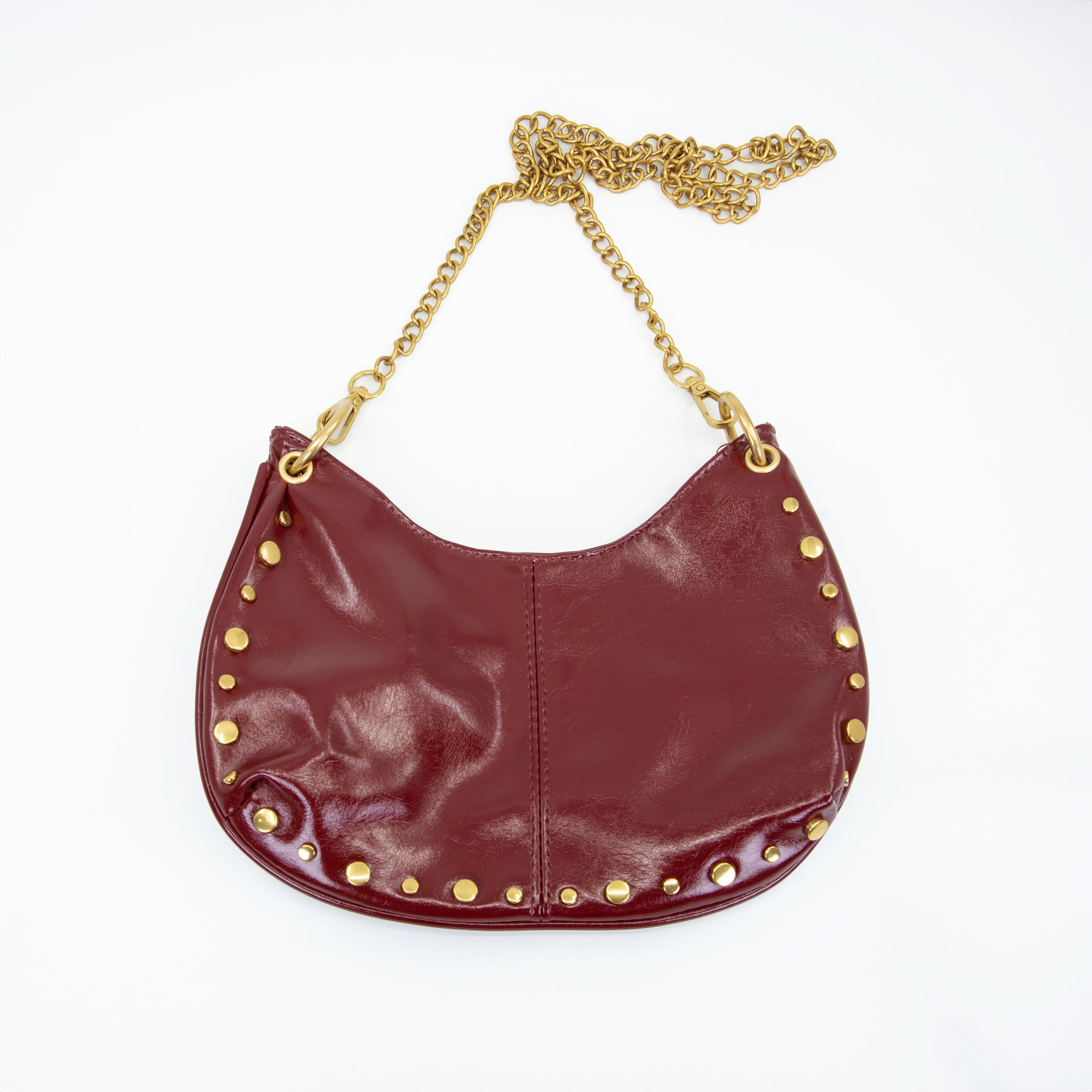 Bolso de Mano color vino con tachas Doradas