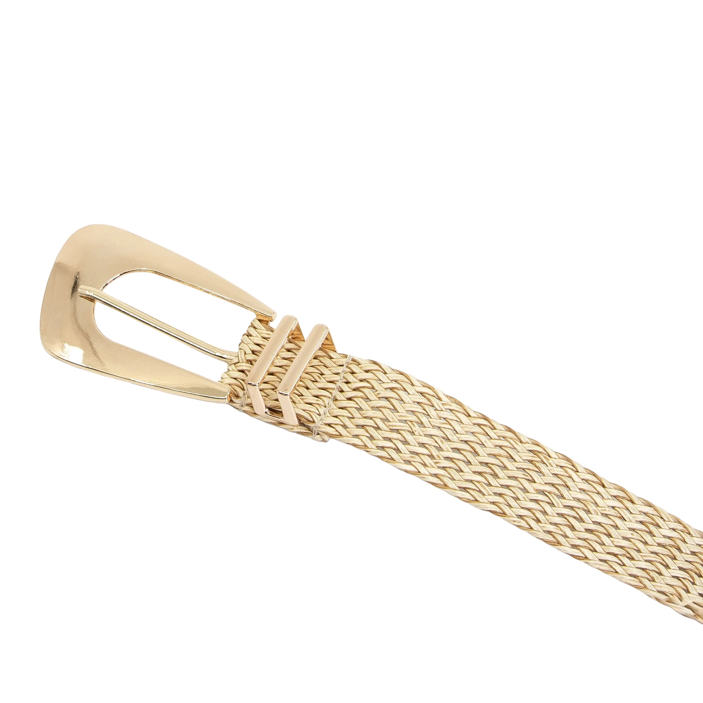 Cinto Trenzado Metal Dorado