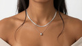 Collar Glamore Doble con Detalle Redondo Silver
