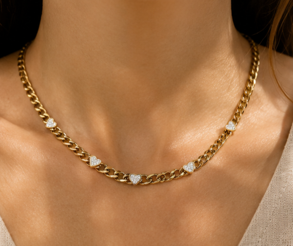 Collar Glamore Adera Brillante Gold